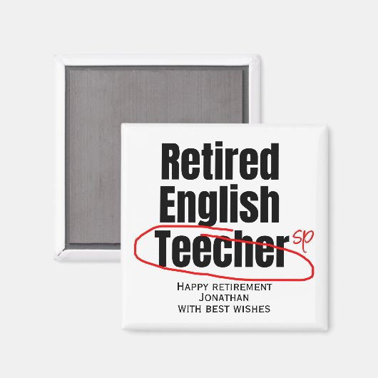 Funny Remüde Englischlehrerin Rechtschreibfehler Magnet (Vorderseite/Rückseite)