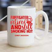Funny Remüde Feuerwehrmann Rauchen Hot Kaffeetasse