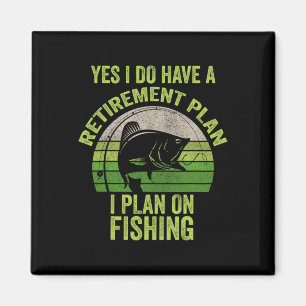 Funny Remüde Fishing Shirt für Männer Magnet