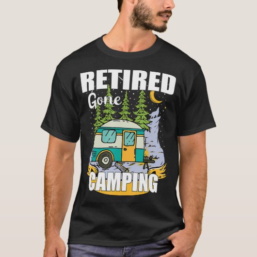 Funny Remüde Gone Camping Genießen Sie Ihre Pensio T-Shirt (Vorderseite)