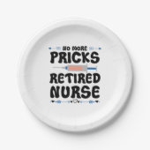 Funny Remüde Krankenschwester- Pflege Rente Party Pappteller (Vorderseite)