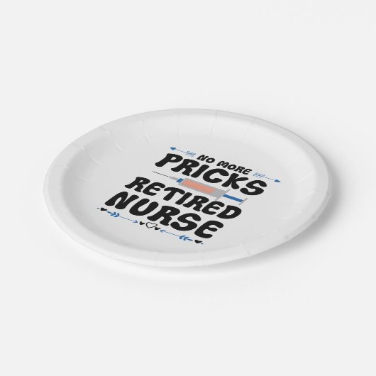 Funny Remüde Krankenschwester- Pflege Rente Party Pappteller (Schrägansicht)