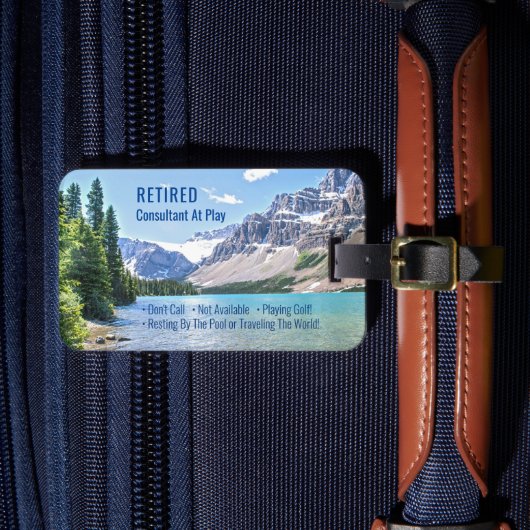 Funny Remüde, Lake Mountains, Profession Gag Gepäckanhänger (Vorderseite Insitu 4)