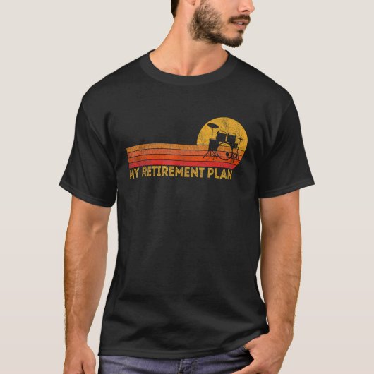 Funny Remüde meinen Plan Drums Drummer Ret T-Shirt (Vorderseite)