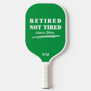 Funny Remüde nicht müde Jahr Initialen Grün Weiß Pickleball Schläger