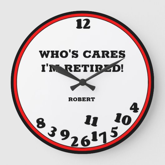 Funny Remüde Novelty Große Wanduhr (Vorderseite)