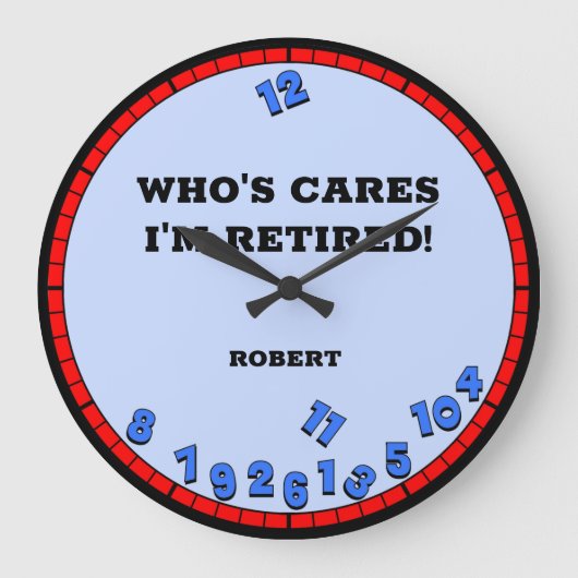 Funny Remüde Novelty Large Clock Große Wanduhr (Vorderseite)