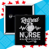 Funny Remüde Nurse Joke Pflege Ruhestand Button