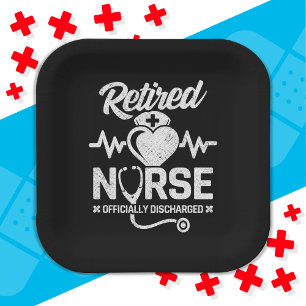 Funny Remüde Nurse Joke Pflege Ruhestand Pappteller