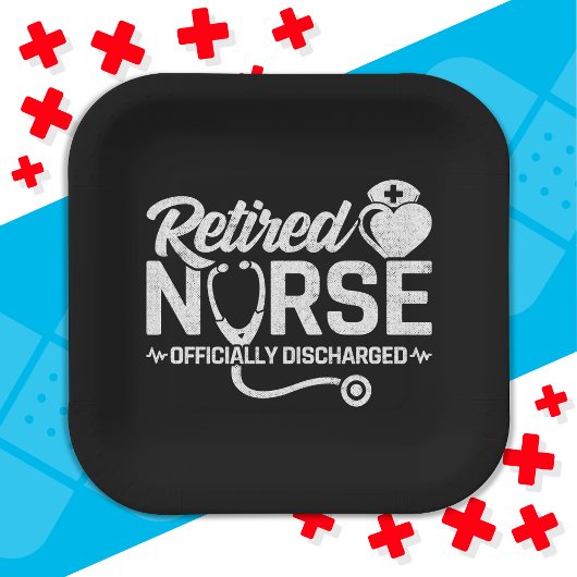 Funny Remüde Nurse Joke Pflege Ruhestand Pappteller