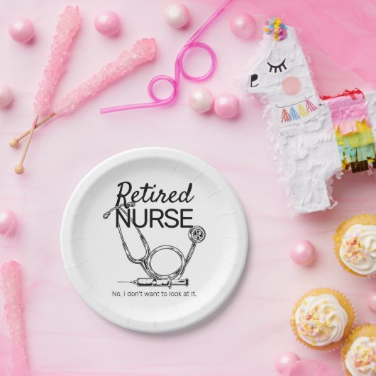 Funny Remüde Nurse Woll nicht zu sehen Pensionieru Pappteller (Party)