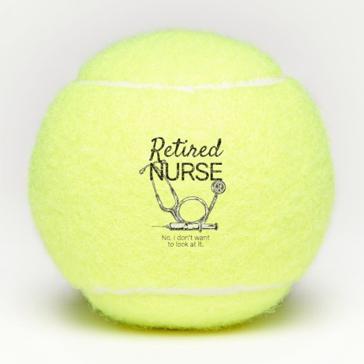 Funny Remüde Nurse Woll nicht zu sehen Pensionieru Tennisbälle (Vorderseite)