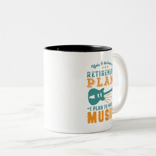 Funny Remüde Pensionsplan machen Gitarrenmusik Zweifarbige Tasse (VorderseiteRechts)