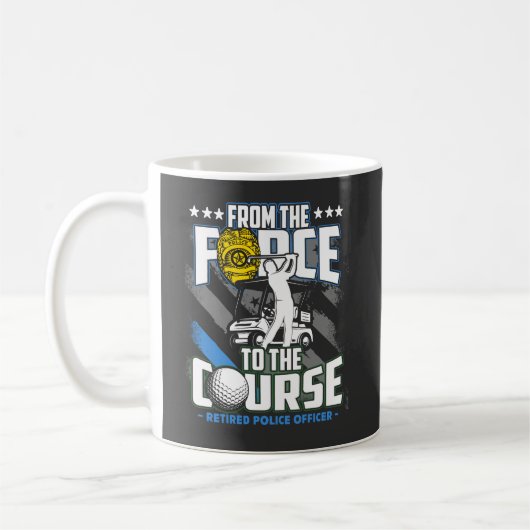 Funny Remüde Police Officer Golf Rentirement Gesch Kaffeetasse (Links)