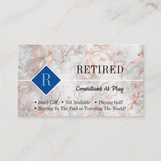 Funny Remüde Rose Gold Marmor, DIY Profession Gag Visitenkarte (Vorderseite)