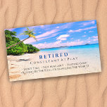 Funny Remüde Sunset Beach & Palms, Professionelle  Visitenkarte<br><div class="desc">Bist du bald in Rente oder in Rente? Dieser Sonnenuntergang Strand und Palmen Gag-Karte ist ideal, um Freunde und Familie zu Party oder bei der Arbeit zu geben, um ihnen lassen, dass der große Tag ist gekommen. Arbeitet gut für jeden Beruf. Ideal für Innenarchitekten, Berater, Anwälte, Firmenfachleute, Wiederverkäufer, Vertriebsmitarbeiter, Anwesen-Planer...</div>
