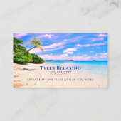 Funny Remüde Sunset Beach & Palms, Professionelle  Visitenkarte (Rückseite)