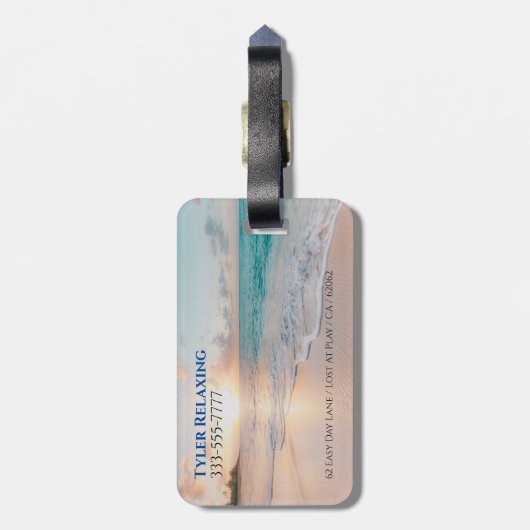 Funny Remüde, Sunset Beach, Professionelle Tasche Gepäckanhänger (Rückseite vertikal)