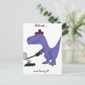 Funny Remüde T-Rex Dinosaur Gofing Postkarte (Stehend Vorderseite)