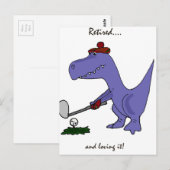Funny Remüde T-Rex Dinosaur Gofing Postkarte (Vorne/Hinten)