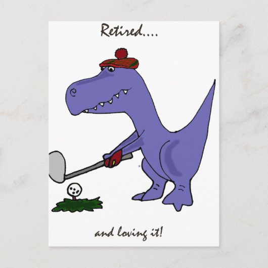 Funny Remüde T-Rex Dinosaur Gofing Postkarte (Vorderseite)