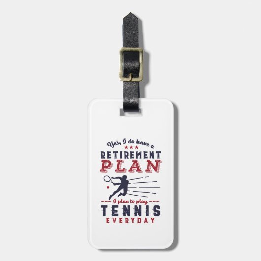 Funny Remüde Tennisspieler Quotenrezept Plan Ruhes Gepäckanhänger (Vorderseite vertikal)