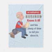 Funny Remüde weiß alles Fleecedecke (Vorderseite)