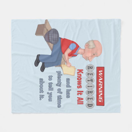 Funny Remüde weiß alles Fleecedecke (Vorderseite (Horizontal))