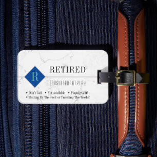 Funny Remüde, weißer Marmor, Profi-Beutel Gepäckanhänger