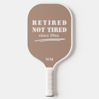 Funny Remüder nicht müde Jahr Initials Khaki White Pickleball Schläger