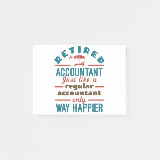 Funny Remütant Accountant Way Happier Post-it Klebezettel (Vorderseite)