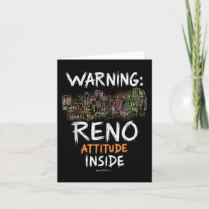 Funny Reno Nevada Night Skyline Vintag Karte