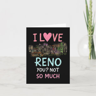 Funny Reno Nevada Night Skyline Vintag Premium Karte