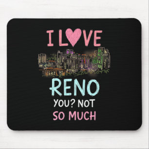 Funny Reno Nevada Night Skyline Vintag Premium Mousepad