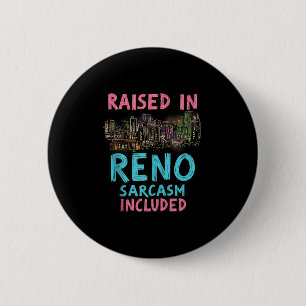 Funny Reno Nevada Night Skyline Vintag Tank Top Button