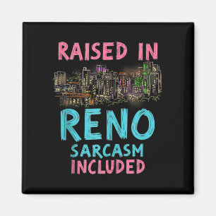 Funny Reno Nevada Night Skyline Vintag Tank Top Magnet