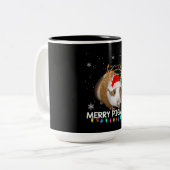 Funny Rentier Guinea Schweineschwein Weihnachten Zweifarbige Tasse (Vorderseite Links)