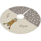 Funny Rentier Stars Personalizable Kids Polyester Weihnachtsbaumdecke (Schrägansicht)
