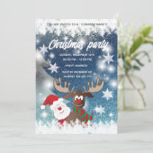 Funny Rentier Weihnachten Corporate Party Inv Einladung (Stehend Vorderseite)