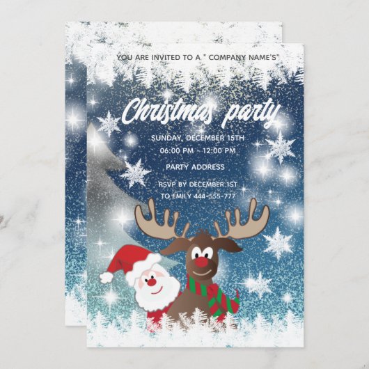 Funny Rentier Weihnachten Corporate Party Inv Einladung (Vorne/Hinten)