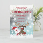 Funny Rentier Weihnachten Firmenjubiläum Party Einladung (Stehend Vorderseite)