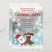 Funny Rentier Weihnachten Firmenjubiläum Party Einladung (Vorne/Hinten)