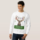Funny Rentier Weihnachtslicht Ugly Sweater Sweatshirt (Vorne ganz)