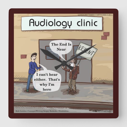 Funny Reply to Audiology Wall Clock Quadratische Wanduhr (Vorderseite)