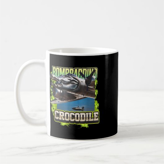 Funny Reptile Bombardiro Crocodilo Brain Rot, Stup Kaffeetasse (Links)