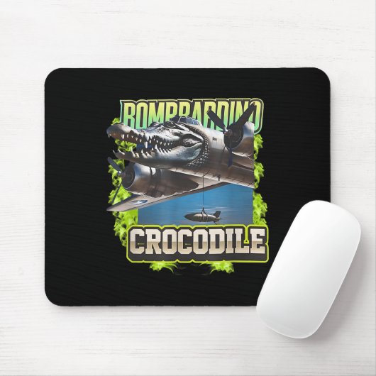 Funny Reptile Bombardiro Crocodilo Brain Rot, Stup Mousepad (Mit Mouse)