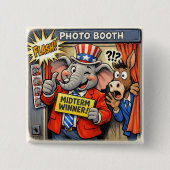 Funny Republican Elephant Mid-Term Election Button (Vorderseite)