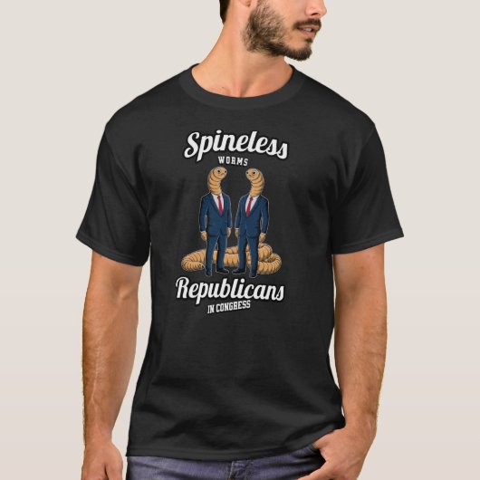 Funny Republikaner Kongress Worms Spineless Dont S T-Shirt (Vorderseite)