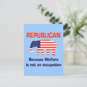 Funny Republikaner - Wohlfahrt Postkarte (Stehend Vorderseite)