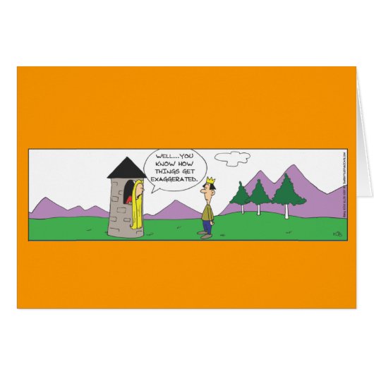 Funny Repunzel Kurz Tower Card (Vorderseite (Horizontal))